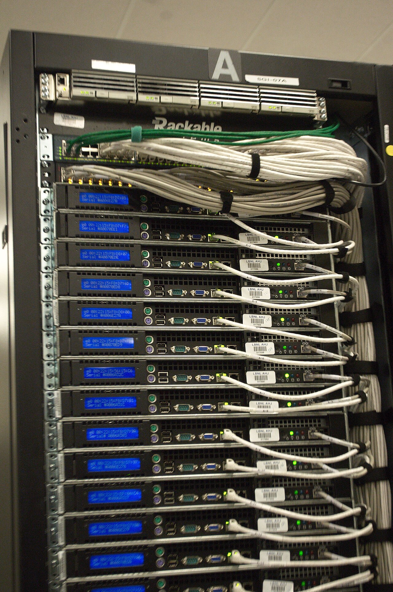 Data centre equipment housing the infrastructure that delivers compressed video